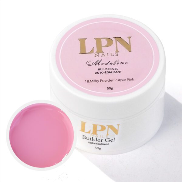 Builder gel auto égalisant modeline Milky Powder Purple Pink